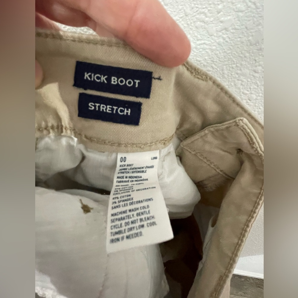 American Eagle AE Khaki Desert Sand Stretch Kick Boot Stretch Pant Size 00 - Picture 6 of 8
